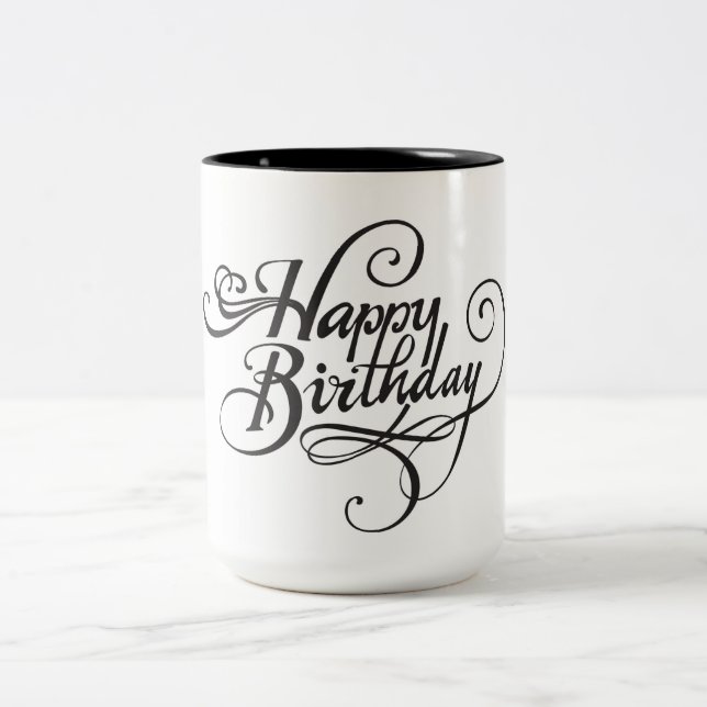 Typography Happy Birthday Mug (Center)
