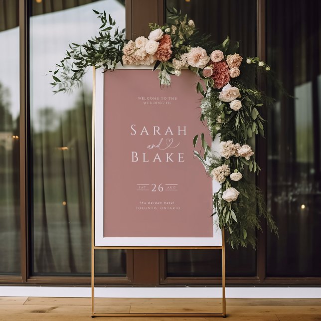 Typography Heart Dusty Rose Wedding Welcome Sign (Creator Uploaded)