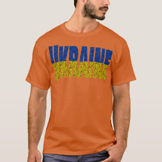Typography in Blue Yellow Sunflowers Ukraine T-Shirt