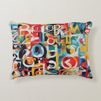 Typography in Various Colours Decorative Cushion