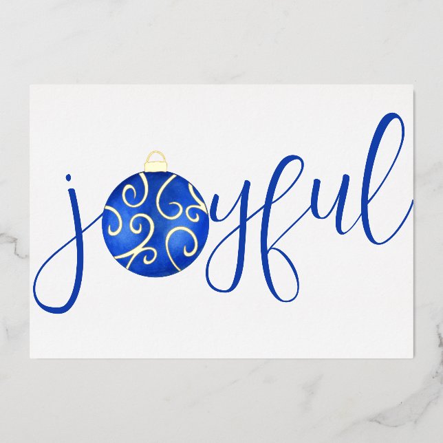 Typography Joyful Blue and White Real (Front)
