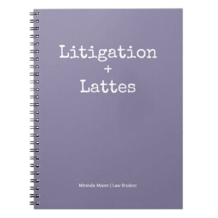 Typography Latte Study Law Student Trendy Lavender Notebook