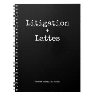 Typography Latte Study Law Student Trendy Ledger Notebook