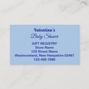 Typography Light Blue Baby Shower Gift Registry Enclosure Card