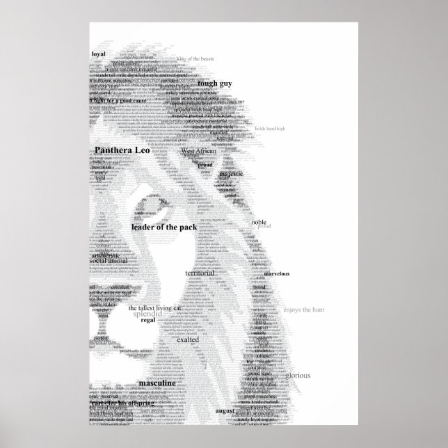 Typography Lion Poster (Front)