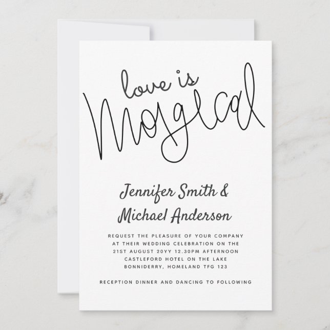 Typography Love is Magical Handwritten Wedding (Front)