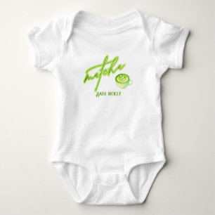 Typography Love You So Matcha Baby Summer Bodysuit