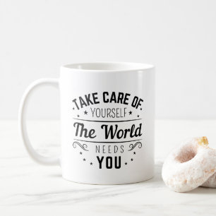 Typography Mental Awareness & Prevention Take Care Coffee Mug