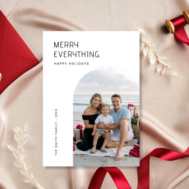 Typography Merry Everything Beach Family Christmas Holiday Card (Creator Uploaded)