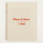 Typography Minimalist Planner Design<br><div class="desc">Modern typography design in pastel colours for your personalised planner. Select the ''Customise it'' button to change text size,  text colour if it is needed.</div>