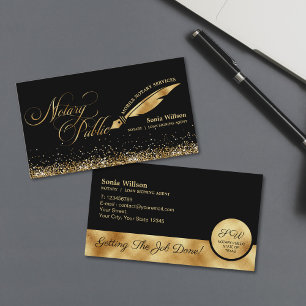 Typography Mobile Notary Public Loan Signing Agent Business Card
