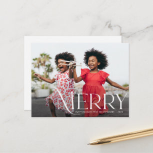 typography modern christmas holiday greeting card