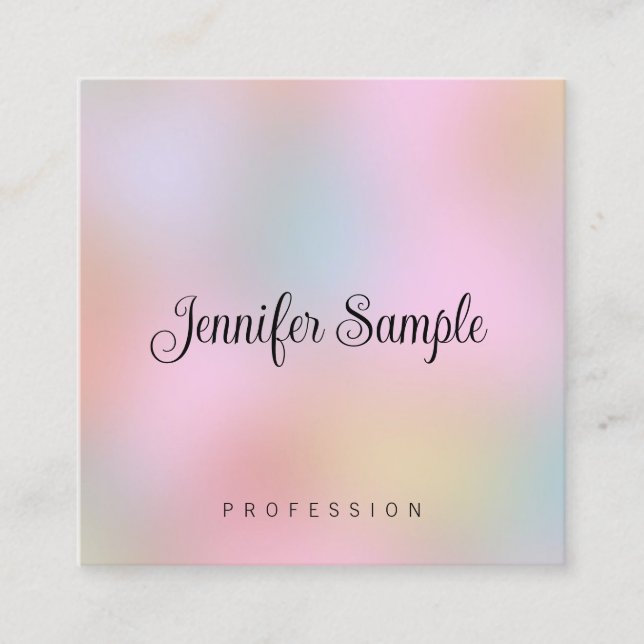 Typography Modern Elegant Template Personalised Square Business Card (Front)