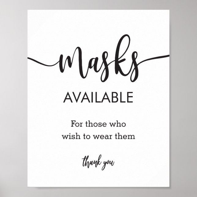 Typography Modern Hand Lettering Masks Sign (Front)
