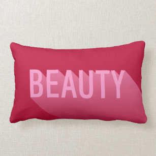 Typography Modern Pink Beauty Lumbar Cushion