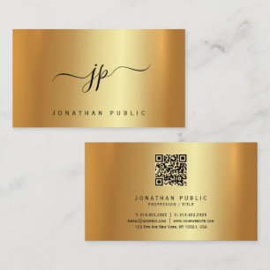 Typography Monogram Gold Premium Silk Luxurious Business Card