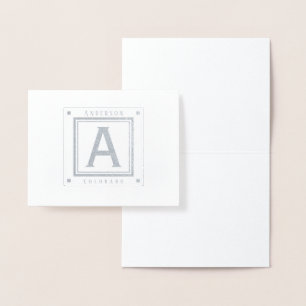Typography Monogram Name and State or Your Quote Foil Card
