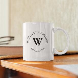 typography monogram - personalised logo coffee mug