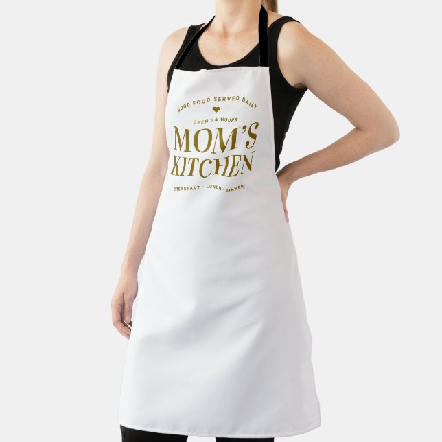 Typography Mum’s Kitchen Open 24 Hours Custom Apron (Insitu)