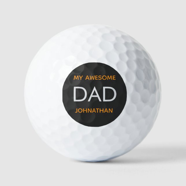 Typography, My Awesome Dad Golf Balls (Front)