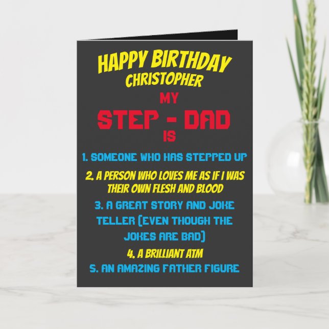 Typography My Stepdad Is  Quotes Birthday Card (Front)