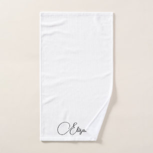 Typography Name Black White Custom Template Hand Towel