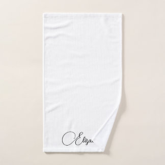 Typography Name Black White Custom Template Hand Towel