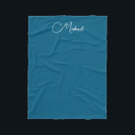 Typography Name Small Elegant Template Ocean Blue Fleece Blanket<br><div class="desc">Create Your Own Upload Image Photo Typography Script Name or Text Template Ocean Blue & White Small Fleece Blanket. Home Décor / Throw,  High Quality Fleece & Sherpa Blankets Online Shop. Sizes: Small,  Medium,  Large.</div>