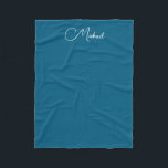 Typography Name Small Elegant Template Ocean Blue Fleece Blanket<br><div class="desc">Create Your Own Upload Image Photo Typography Script Name or Text Template Ocean Blue & White Small Fleece Blanket. Home Décor / Throw,  High Quality Fleece & Sherpa Blankets Online Shop. Sizes: Small,  Medium,  Large.</div>