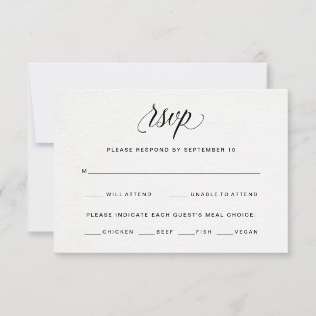 Typography on Watercolor Paper RSVP | Meal Choice (Front)