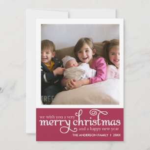 Typography Photo Christmas Card