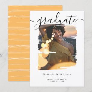 Typography Photo Personalised Graduation Invitation