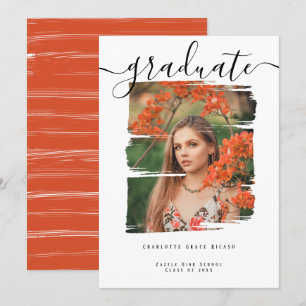 Typography Photo Personalised Graduation Invitation