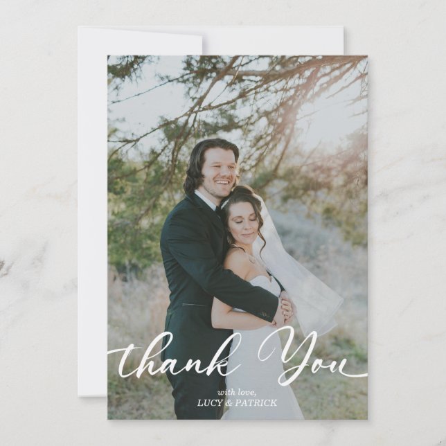 Typography Photo Thank You Card (Front)