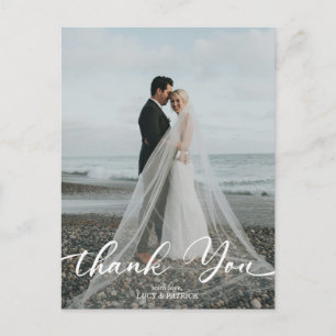 Typography Photo Thank You Postcard