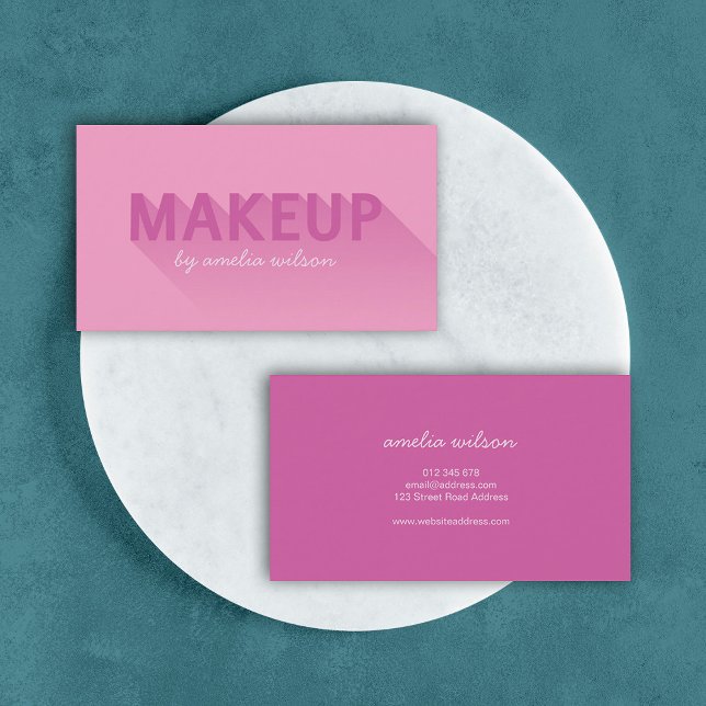 Typography Pink Purple Lavender Makeup Artist Business Card (Creator Uploaded)