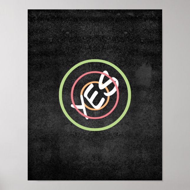 typography poster yes on charcoal grey (Front)