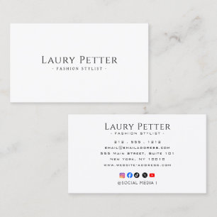 Typography Professional social media Business Card