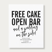 Typography QR Code Free Cake Wedding Save The Date