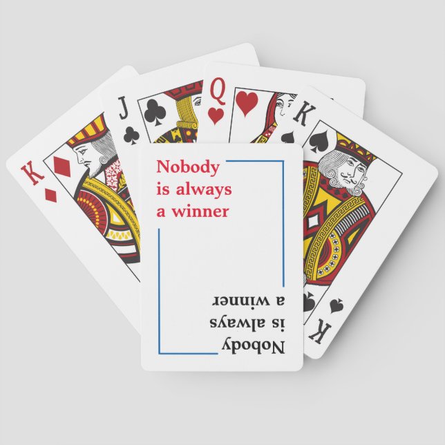 typography quote . winner or loser playing cards (Back)