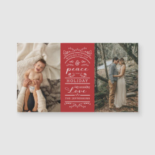 Typography Red Joy and Peace this Holiday Photo