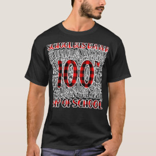 Typography Red Plaid 100th Day Of T-Shirt
