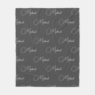 Typography Replace Your Name Template Dark Grey Fleece Blanket
