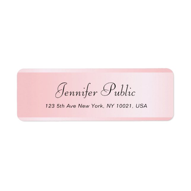 Typography Rose Gold Template Return Address (Front)