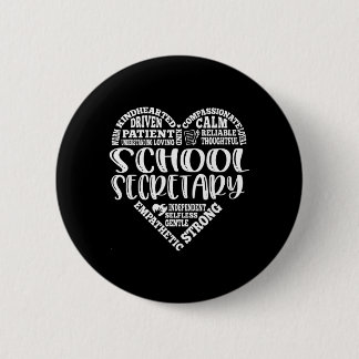 Typography School Secretary Administrative Istant 6 Cm Round Badge