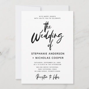 Typography Script Brush Stroke Invitation