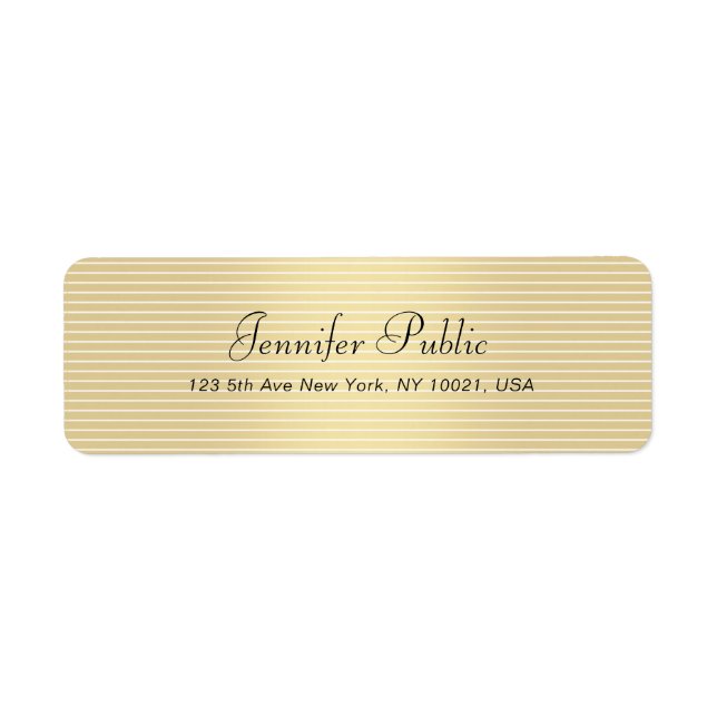 Typography Script Modern Elegant Faux Gold Trendy (Front)