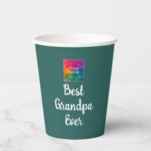 Typography Script Template Best Grandpa Ever Paper Cups