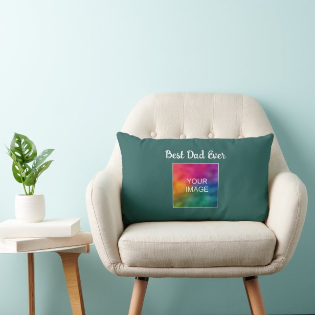 Typography Script Template Custom Best Dad Ever Lumbar Cushion (Chair)