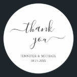 Typography Script Thank You Elegant Modern Simple Classic Round Sticker<br><div class="desc">Your Custom Text Elegant Modern Simple Thank You Template Typography Classic Round Sticker.</div>